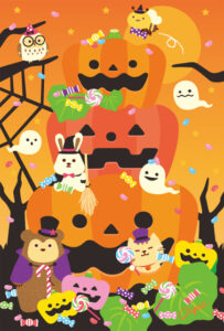 ポストカード みんなでハロウィン