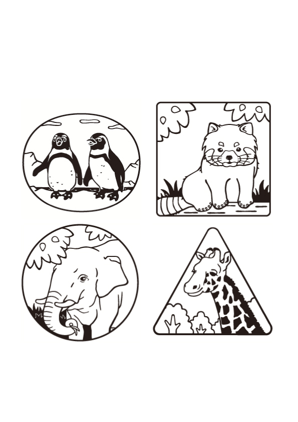 家族で遊ぼう 点つなぎひろば2015年8月号間違い探しイラスト　動物スタンプ