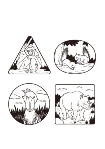 家族で遊ぼう 点つなぎひろば2016年10月号間違い探しイラスト　動物スタンプ