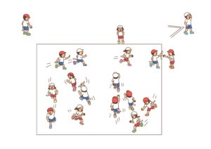 子どもの体力・運動能力がアップする体つくり運動＆トレ・ゲーム集低学年イラスト ページ抜粋